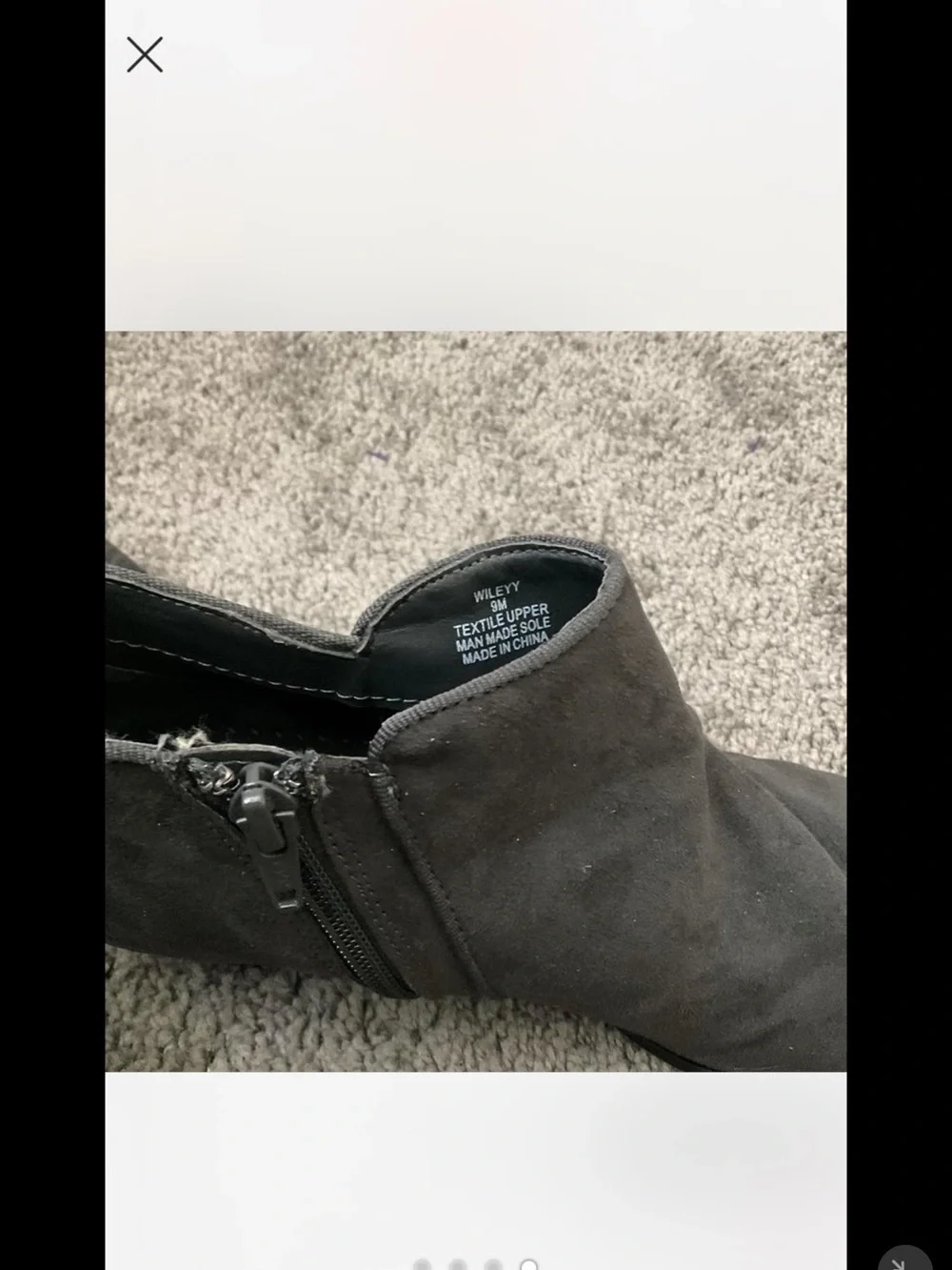 Style & Co. Charcoal Suede Ankle Booties with Side Zip